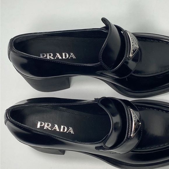 Prada Chocolate Flow Block-Heel Loafers size 41 - Picture 8 of 13